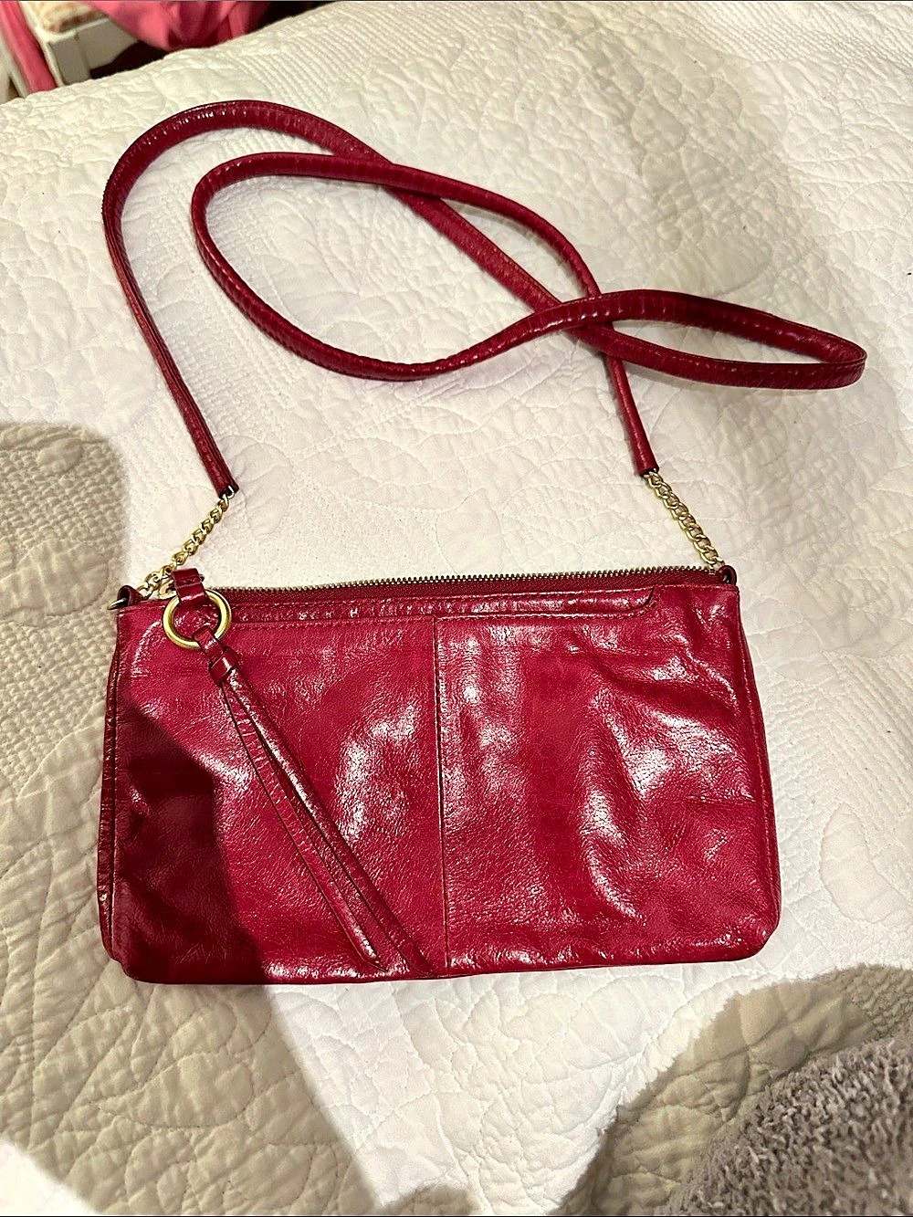The Sak Red Leather Crossbody Bag